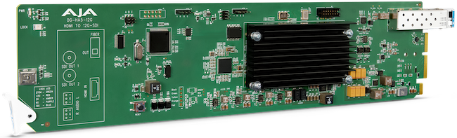 AJA OpenGear Converter HDMI 2.0 vers 12G-SDI (via liaison fibre LC)