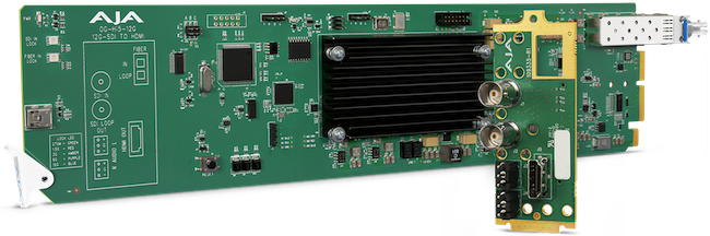 AJA OpenGear Converter 4K/UltraHD 12G-SDI vers HDMI 2.0 (via fibre ST)