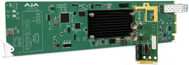 AJA OpenGear Converter 4K/UltraHD 12G-SDI vers HDMI 2.0 (via fibre LC)
