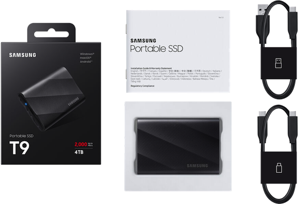 Samsung T9 USB 3.2 Gen 2x2 Type C de 1 To (noir)