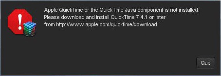 Final Cut Server: QuickTime or Java Component is not installed