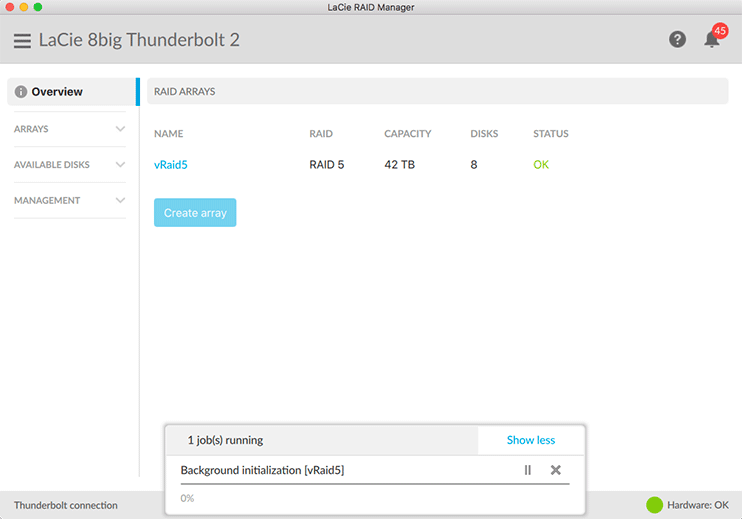 Découverte du LaCie Raid Manager v2.0