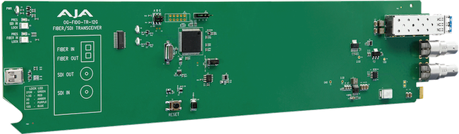 AJA OpenGear transmetteur 12G-SDI/fibre optique LC single mode