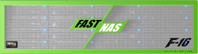 GB Labs FastNAS F16 Nitro 96TB (78TB utiles), 2 x 1/10GbE et 2 x 10/25GbE (SFP+)