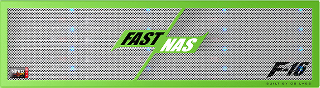GB Labs FastNAS F16 Nitro MAX 256TB, 2 x 1/10GbE ports et 2 x 10/25/40/50GbE