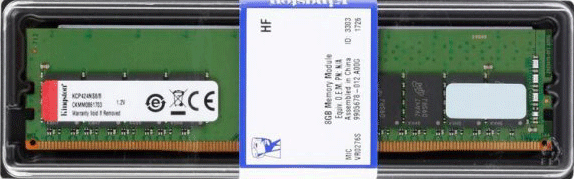 Kingston 8GB DDR 2400Mhz CL17 DIMM 288 broches (non ECC)