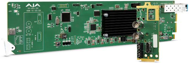 AJA OpenGear Converter HDMI 2.0 vers 12G-SDI (via liaison fibre LC)