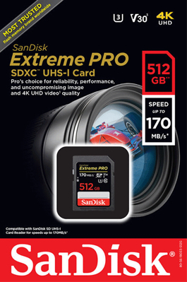 SanDisk SDXC 512 Go Extreme Pro (Class 10, U3)