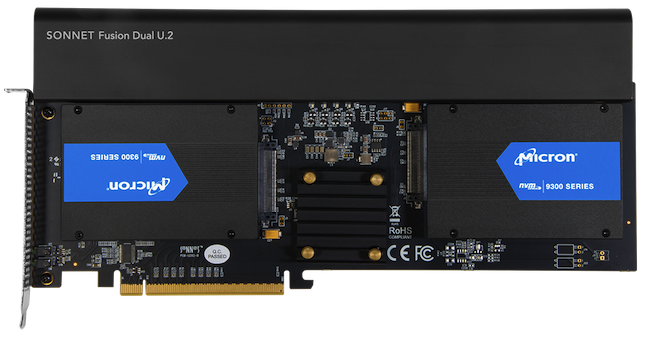 Sonnet Fusion Dual U.2 SSD PCIe Card