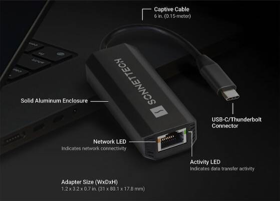 Sonnet Solo5G USB-C to 5Gb Ethernet Adapter