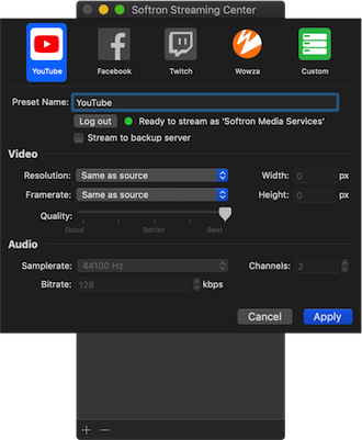Softron Streaming Pack (MovieRecorder ou Express requis)