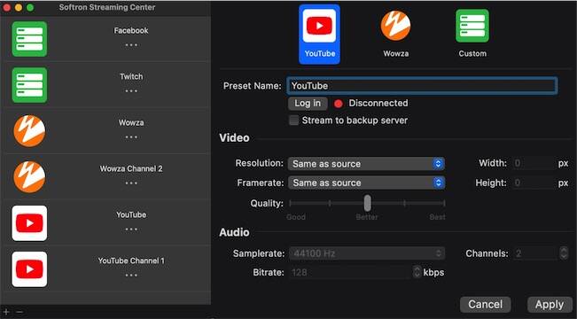 Softron Streaming Pack (MovieRecorder ou Express requis)
