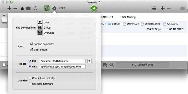 YoYottaID avec Support LTFS Mac